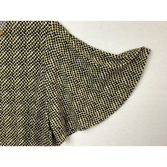 Worthington Womens Blouse Size L Snake Print Short Sleeve Crossover Stretch - Picture 4 of 12